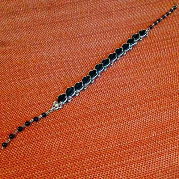 Vintage 1950's Black & Silver Choker Necklace - Picture 2 of 4